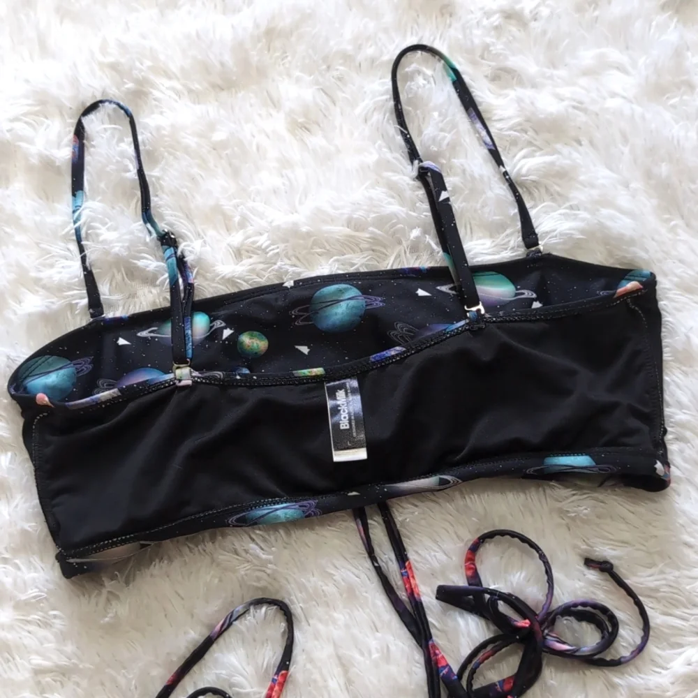 Blackmilk Galaxy Paper Universe Roped In Strappy Space Bandeau Bikini Top Large